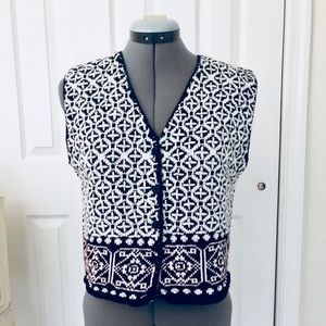 New York Style Vest With Beads Size L